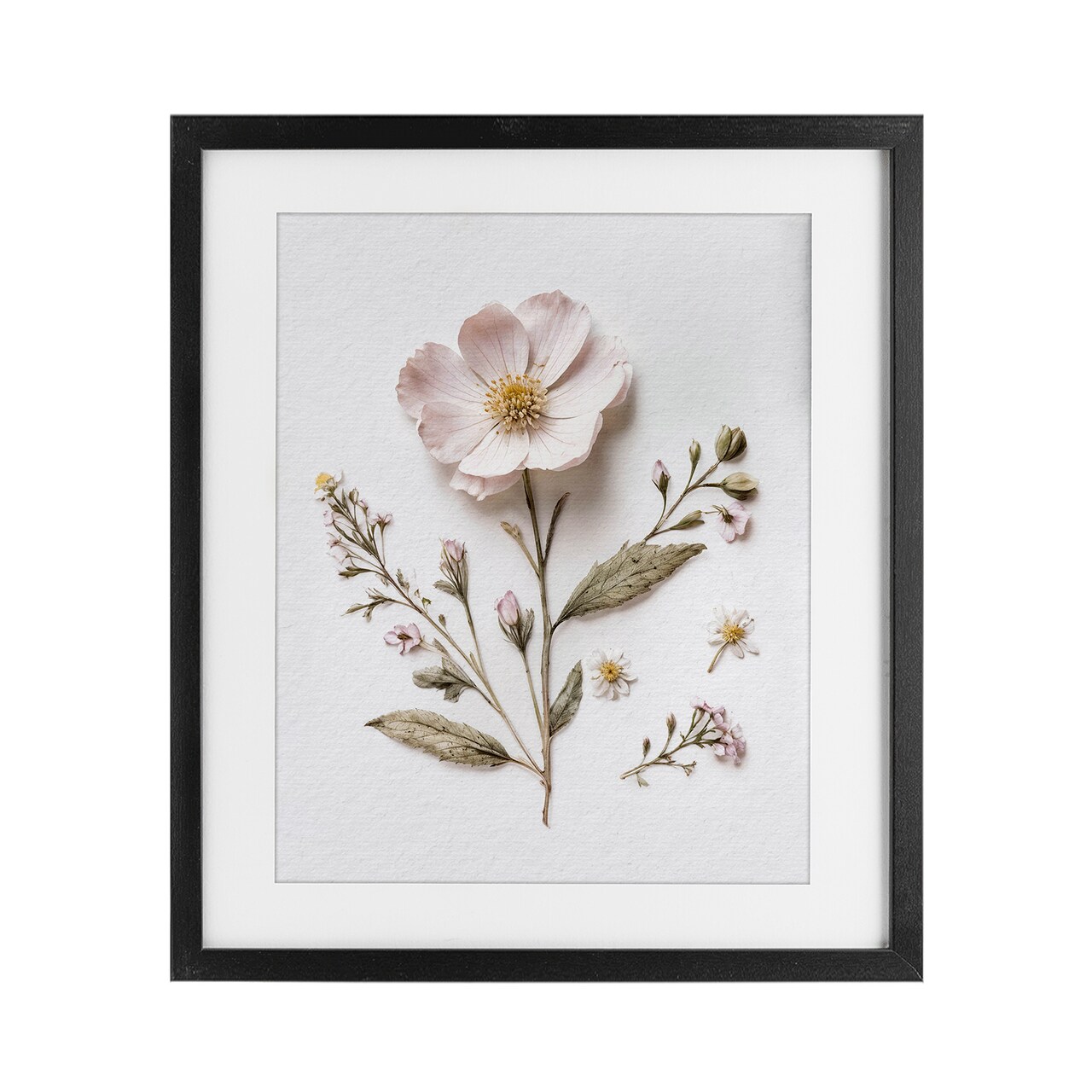 Stupell Industries Pressed Wild Flowers Framed Print Under Glass, design by Lettered and Lined